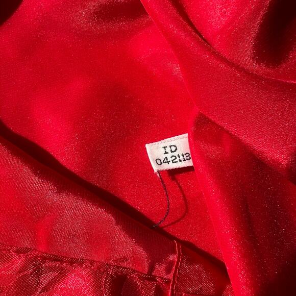 Vintage Red Satin Robe Lingerie Cacique Cardigan - Picture 9 of 11